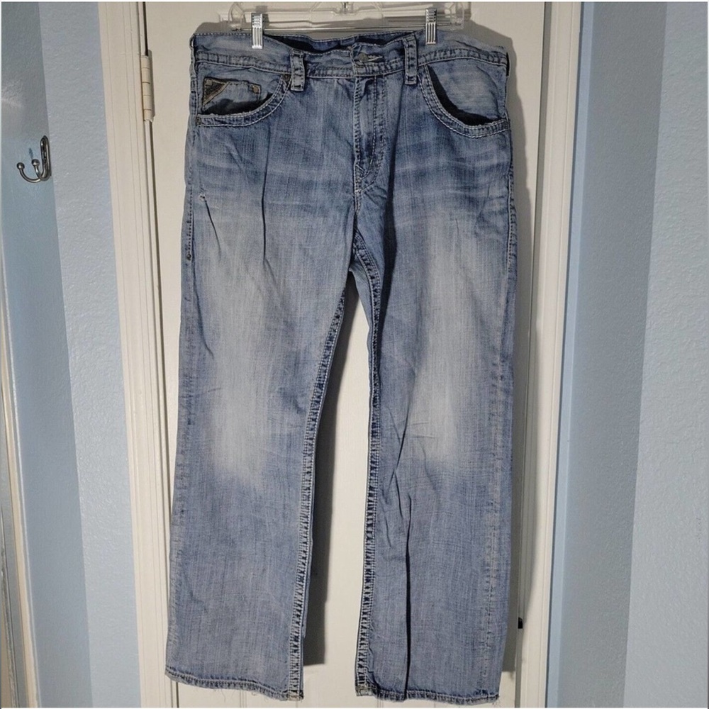 Silver Jeans Mens 38x32 Blue 925 Series Gordie Light Wash Straight Leg Denim